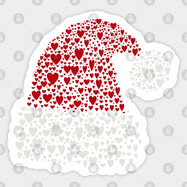 Santa hat of hearts Sticker by Becky-Marie